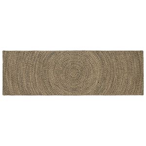 vidaXL Bereichsteppich Nat&uuml;rlich und Schwarz 80 x 300 cm Jute