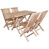 vidaXL Gartenm&ouml;bel Set 5 Stk. Natur Massivholz Teak