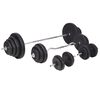 vidaXL Hantelbank mit Ablage, Langhantel und Kurzhantel-Set 120 kg