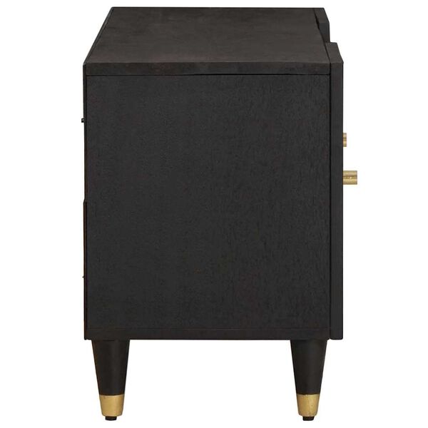 vidaXL TV-Schr&auml;nk mit Regal Schwarz 105 x 33 x 46 cm Massivholz Mango