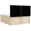 vidaXL Boxspringbett mit Matratze Creme 200x200 cm Stoff