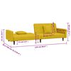 vidaXL Schlafsofa 2-Sitzer mit 2 Kissen Gelb Samt