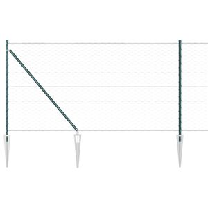vidaXL Sechseckzaun mit Pfosten 100 x 1 m PVC-beschichteter Stahl Gr&uuml;n
