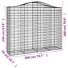 vidaXL Gabionen mit Hochbogen 13Stk. 200x50x160/180cm Verzinktes Eisen