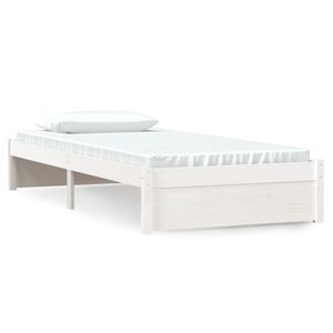vidaXL Massivholzbett Wei&szlig; 90x190 cm