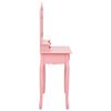 vidaXL Schminktisch-Set mit Hocker Rosa 80&times;69&times;141 cm Paulowniaholz