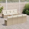 vidaXL Gartensofa-set mit Kissen 9 pcs Beige Poly-Rattan