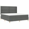 vidaXL Boxspringbett mit LED-Lichtleisten Grau 180 x 200 cm Stoff