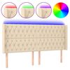 vidaXL LED Kopfteil Creme 183x16x118/128 cm Stoff