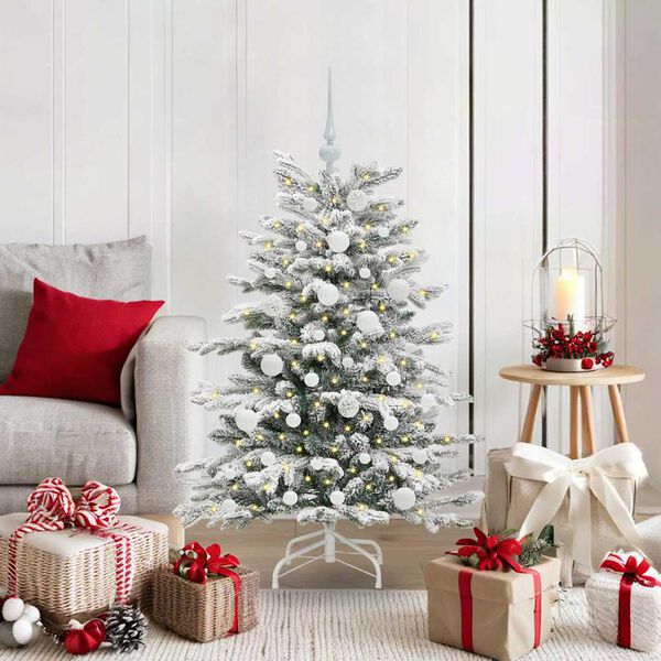 vidaXL K&uuml;nstlicher klappbarer Weihnachtsbaum Wei&szlig; 120 cm PE und PVC