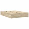 vidaXL Aufbewahrungsbettgestell Sonoma-Eiche 140 cm Holzwerkstoff