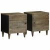 vidaXL Nachttische 2 St&uuml;ck Hellgrau 40x33x46 cm Massivholz Mango