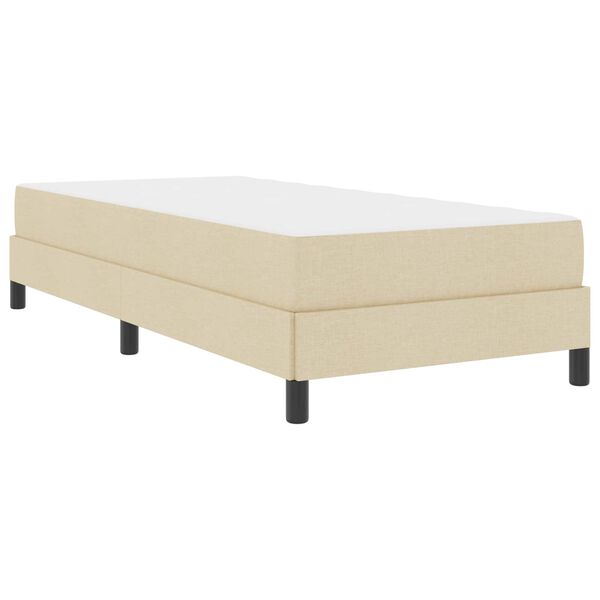 vidaXL Boxspringbett mit Matratze Creme 90 x 190 cm Stoff