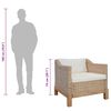 vidaXL 2-tlg. Sofagarnitur mit Auflagen Natur Rattan