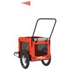 vidaXL Fahrradanh&auml;nger Hunde Orange und Schwarz Oxford-Gewebe & Eisen