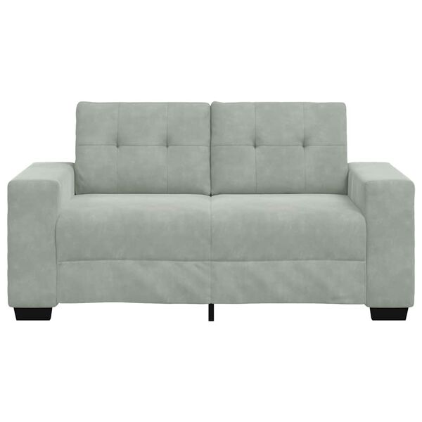 vidaXL Zweisitzer-Sofa Hellgrau 120 cm Samt