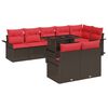 vidaXL Gartensofa-set 9 stk. 8-Sitzanzahl Braun Poly Rattan