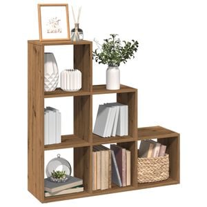 vidaXL Raumteiler-B&uuml;cherregal 3 Etagen Artisan-Eiche 99x29x99 cm
