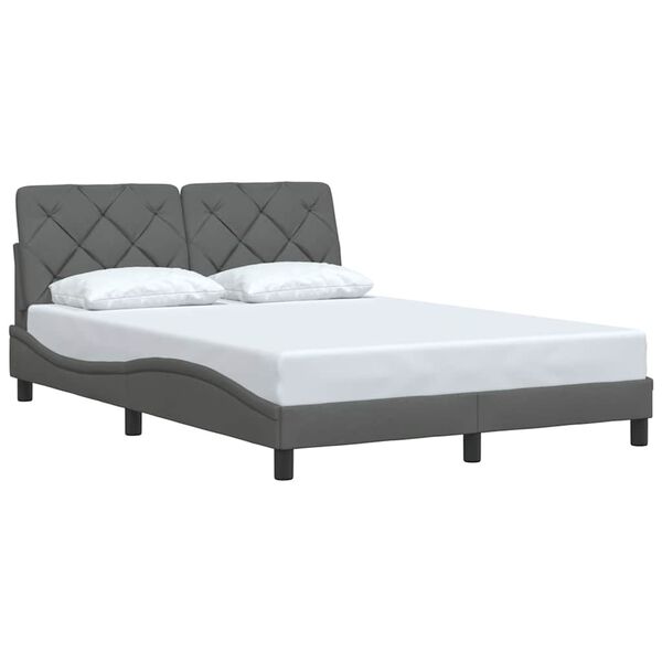 vidaXL Bettgestell ohne Matratze Dunkelgrau 120x200 cm Stoff