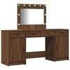vidaXL Schminktisch mit T&uuml;r 3 pcs Braun 40 x 41 x 75 cm Holzwerkstoff