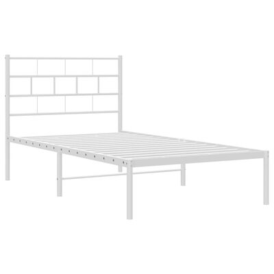 vidaXL Bettgestell mit Kopfteil Metall Weiß 100x200 cm