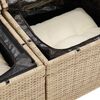 vidaXL 6-tlg. Garten-Sofagarnitur mit Kissen Beige Poly Rattan Akazie
