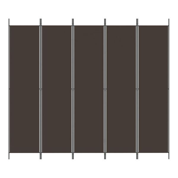 vidaXL 5-tlg. Paravent Braun 250x220 cm Stoff