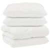 vidaXL Decke mit Kissen 3 pcs Wei&szlig; Mikrofaser und Daunenfedern