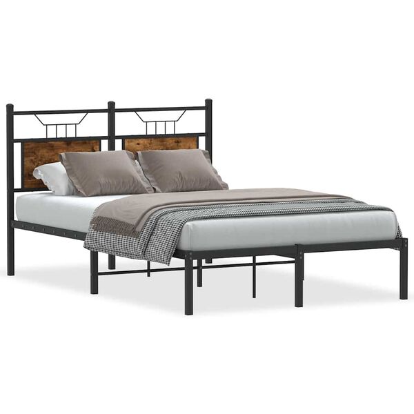 vidaXL Bettgestell ohne Matratze R&auml;uchereiche 120x190 cm Holzwerkstoff