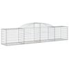 vidaXL Gabionen mit Hochbogen 15 Stk. 300x50x60/80 cm Verzinktes Eisen