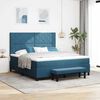 vidaXL Boxspringbett mit Matratze Dunkelblau 180 x 200 cm Samt