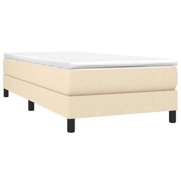 vidaXL Boxspringbett mit Matratze Creme 90x190 cm Stoff