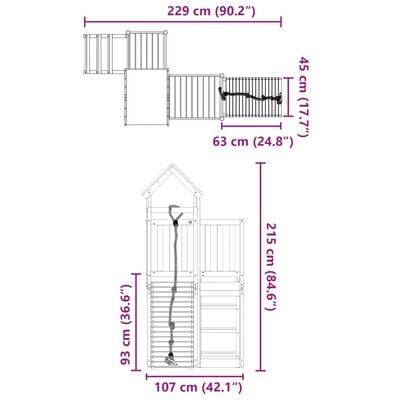 vidaXL Spielturm Imprägniertes Kiefernholz