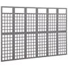 vidaXL Spalier/Paravent 6-teilig Massivholz Tanne Grau 242,5x180 cm