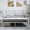 vidaXL Bettgestell mit Kopfteil Metall Wei&szlig; 150x200 cm