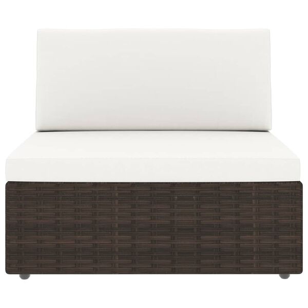 vidaXL 5-tlg. Garten-Lounge-Set Poly Rattan Braun