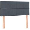 vidaXL Boxspringbett mit Matratze Dunkelgrau 100x220 cm Samt