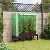 vidaXL Hochbeet mit Gew&auml;chshaus-Aufsatz Rattan-Optik 120x40x140 cm