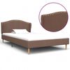 vidaXL Bettgestell Braun Stoff 90x200 cm