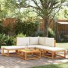 vidaXL 6-tlg. Gartensofa-Set mit Kissen Holz Akazie & Seil