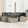 vidaXL Garten-Sofa-Set mit Kissen 7 pcs Hellgrau Poly Rattan