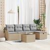 vidaXL Gartensofa-set mit Kissen 6 pcs Beige und Hellgrau Poly-Rattan