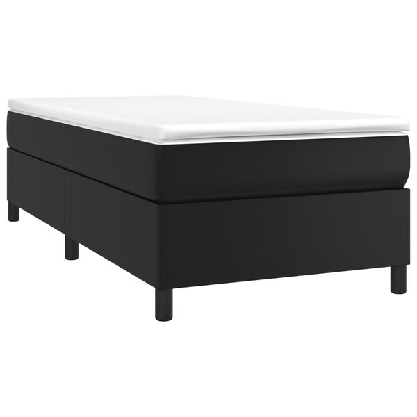 vidaXL Boxspringbett mit Matratze Schwarz 100x200 cm Kunstleder