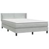 vidaXL Boxspringbett mit Matratze Hellgrau 160x210 cm Samt