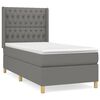 vidaXL Boxspringbett mit Matratze Dunkelgrau 100x200 cm Stoff