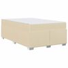 vidaXL Bettrahmen mit Matratze Creme 120 x 190 cm Stoff