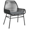 vidaXL 7-tlg. Garten-Essgruppe mit Kissen Schwarz Poly Rattan Glas