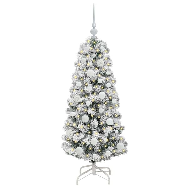vidaXL K&uuml;nstlicher klappbarer Weihnachtsbaum Gr&uuml;n und Wei&szlig; 120 cm