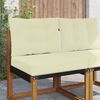 vidaXL Sofakissen f&uuml;r drau&szlig;en 2 pcs Creme Polyester