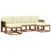 vidaXL Outdoor-Sofagarnitur mit Kissen 6 pcs Natur und Creme Polyester